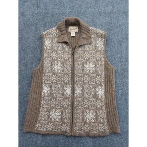 Woolrich Women's Tan and Cream Snowflake Vest